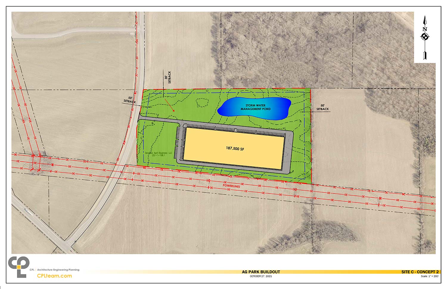 Site Plan for a 187,500 SQFT building in Batavia, NY.