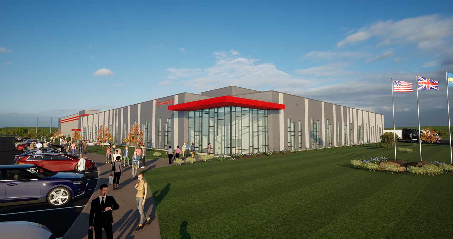 A rendering of Edwards Genesee's facility at the STAMP Mega-Site.